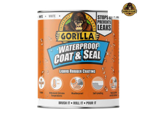 Gorilla Glue (3244001) Waterproof Coat & Seal Liquid Rubber Coating White 473ml