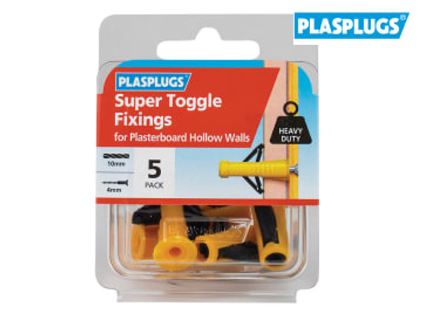 Plasplugs (HWST005) Super Toggle Fixings Pack 5