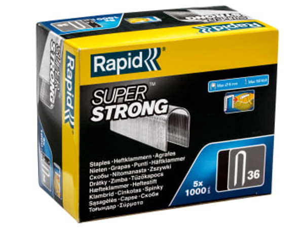 Rapid (11886910) 36/14 14mm DP x 5m Galvanised Staples (Box 1000 x 5)