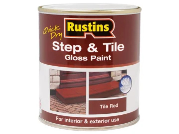 Rustins (STRDW500) Quick Dry Step & Tile Paint Gloss Red 500ml