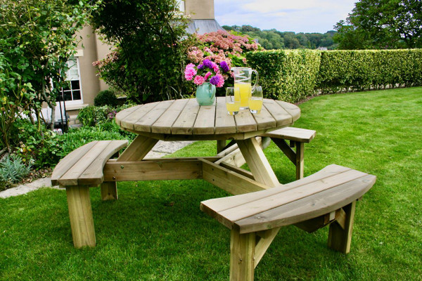 Hutton Six Seater Round Picnic Table