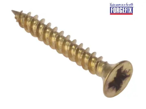 ForgeFix General Purpose Pozi Screw CSK TT - Electro Brass