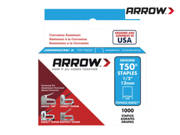 Arrow T50 Staples - Stainless Steel