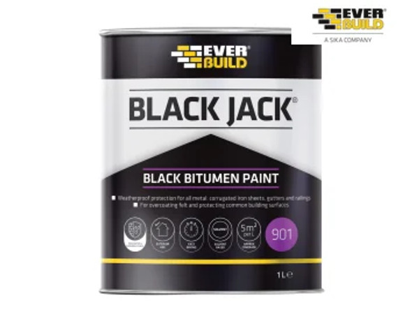 Everbuild Black Jack 901 Black Bitumen Paint 