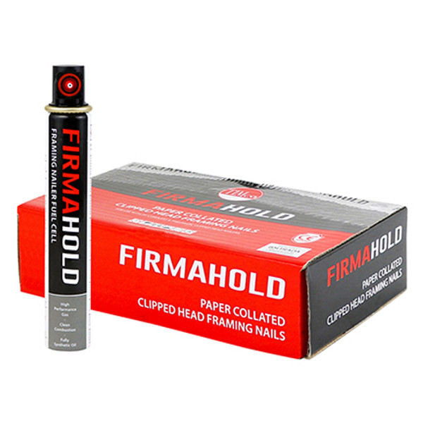 Timco 2.8 x 50/1CFC Firmahold Clipped Head Collated Nails & Fuel Cells - Retail Pack - Ring Shank - A2 Stainless Steel (CSSR50G) - 1100 Pieces Box
