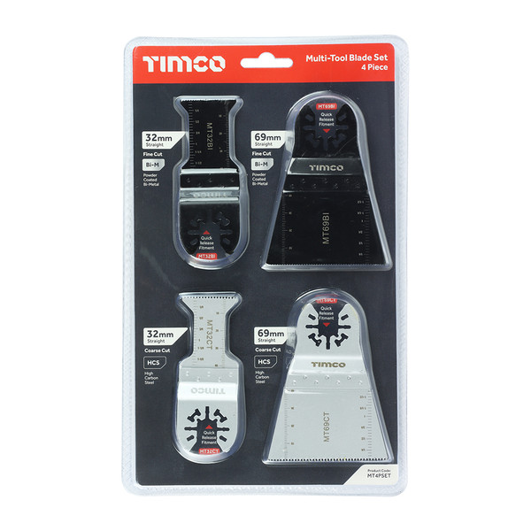 Timco Mixed Multi-Tool Blade Sets - 4 Piece Set (MT4PSET)