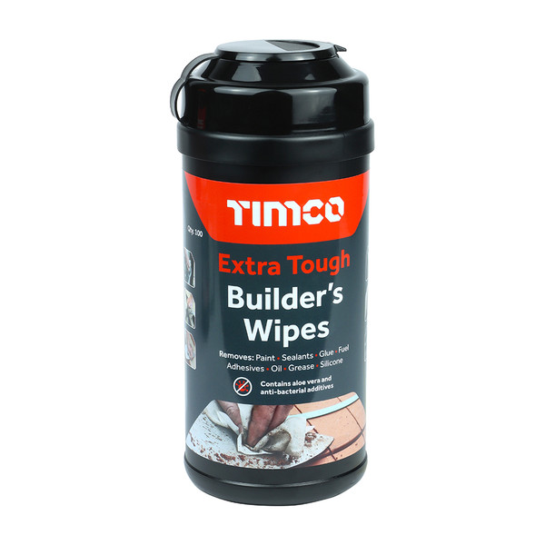 Timco 100 Wipes Extra Tough Builders Wipes (SCRUB) - 100 Pieces Tub