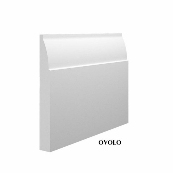 Ovolo - White Primed MDF Skirting & Architrave - 18mm x 168mm (7 inch) x 4.4m