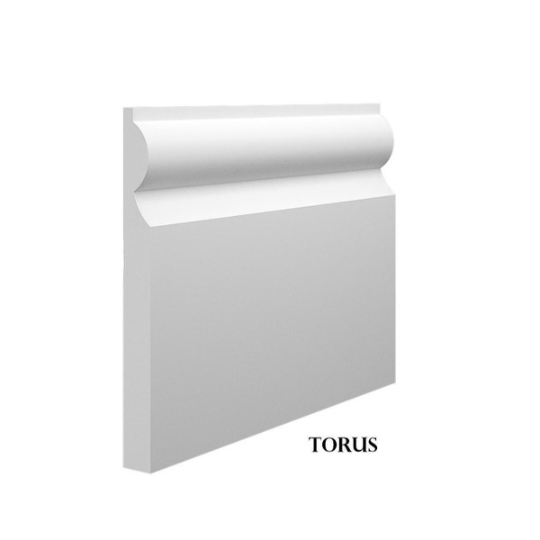 Torus - White Primed MDF Skirting & Architrave - 18mm x 168mm (7 inch) x 4.4m
