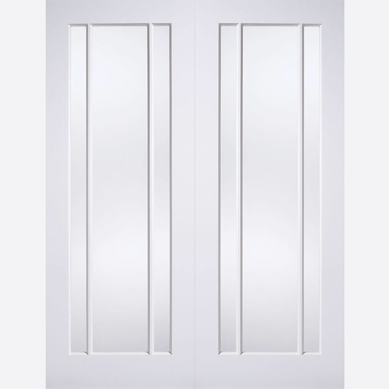 LPD Lincoln Pair Primed White Doors