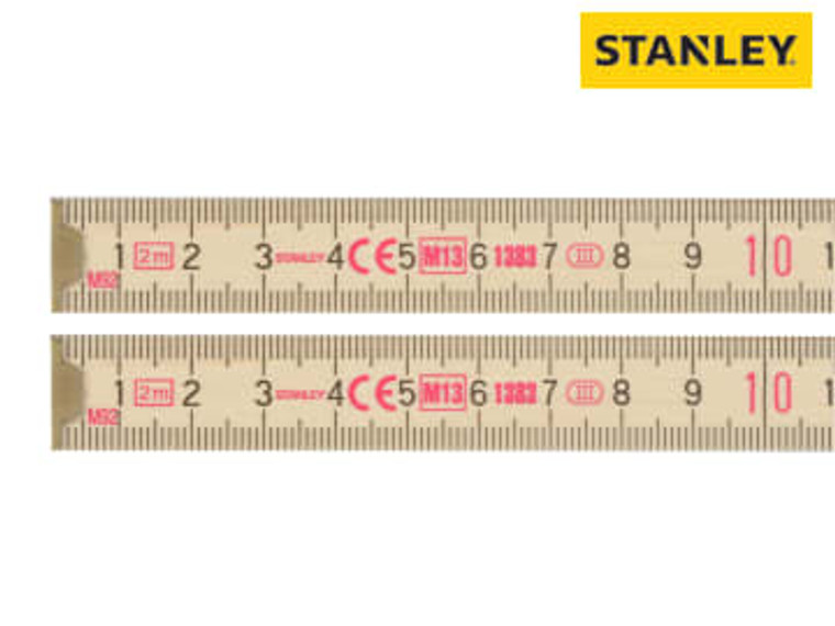 STANLEY (0-35-455) Wooden Folding Rule 2m