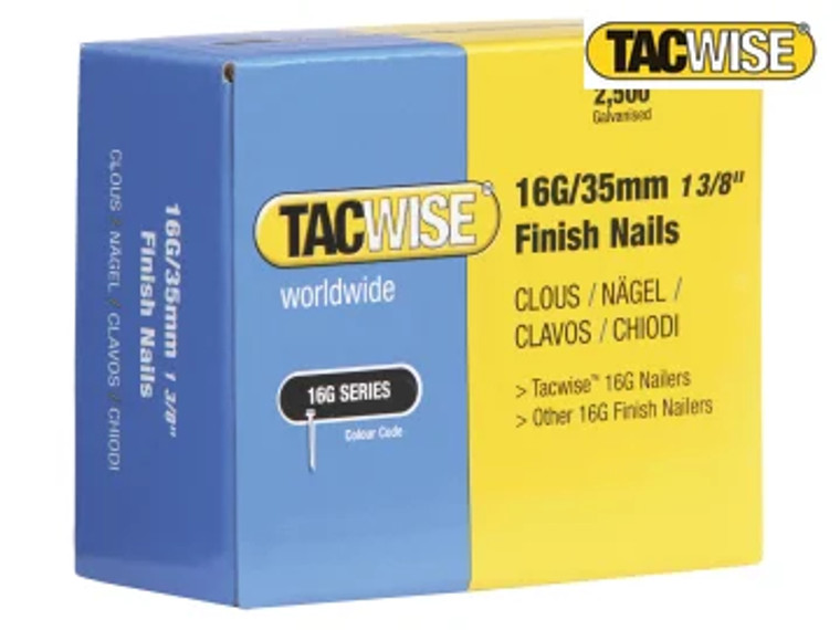 Tacwise (0665) 16 Gauge Straight Finish Nails 20mm (Pack 2500)