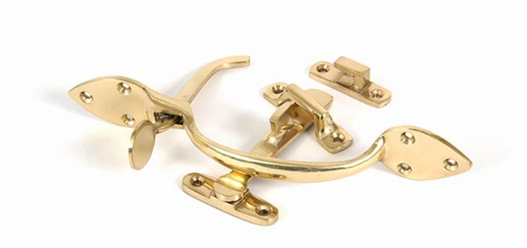 Polished Brass Cast Suffolk Latch Set