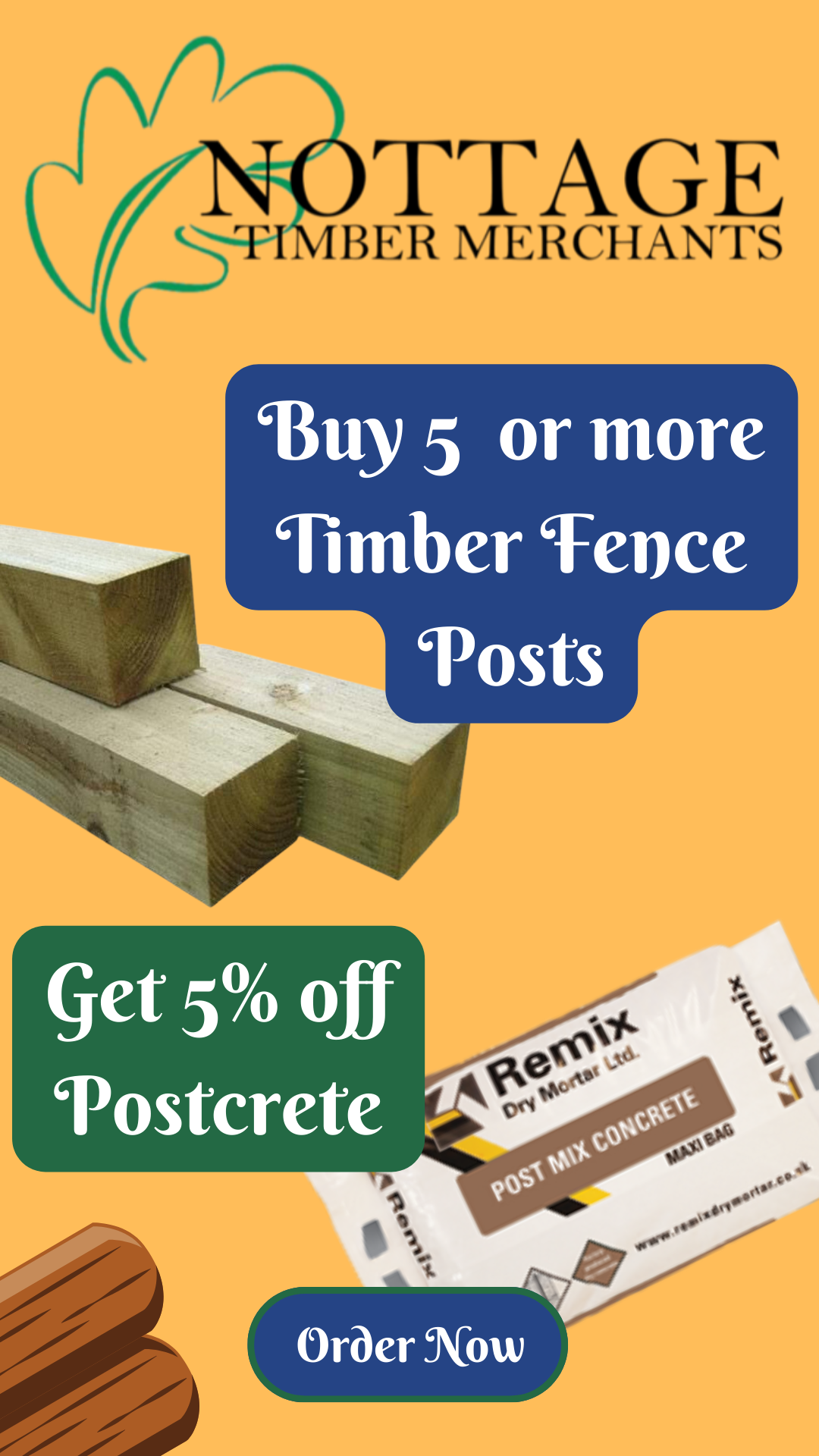 Buy 5 Timber Fences Posts, Save 5% ON fence post concrete