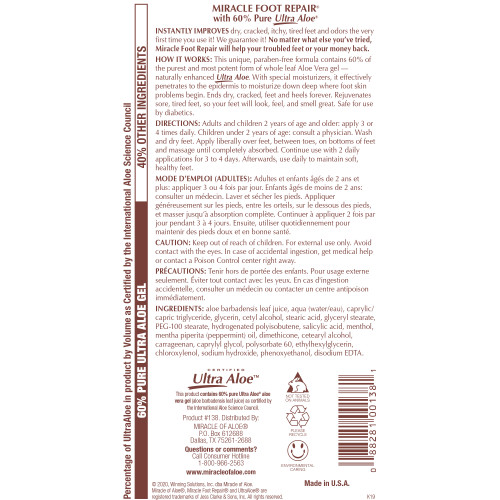 miracle of aloe foot cream