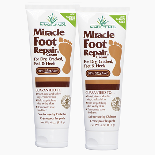 Miracle Foot Repair Cream 2Pack 4 ounce. Tubes Miracle of Aloe