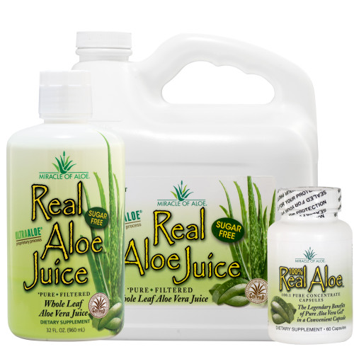 Real Aloe Juice Family of products.
