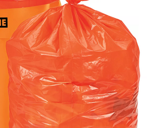 Orange trash bags for Q Balls - 33 Gallon, 250/box (S-155420)