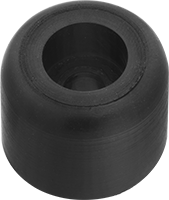 Rubber Bumper with Unthreaded Hole, Heavy Duty, SBR, Steel Washer, 1.5" OD, 3/4" High, 1/4" Hole Diameter, - tail bump stop