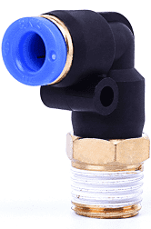 Push In Male Elbow Fitting, 3/8" OD x 1/4" NPT Thread, MettleAir MTL3/8-N02