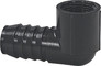 PVC 90° Elbow, 3/4" Thread x Barb, Black