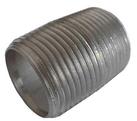 1/2" MNPT Close TBE Stainless Steel Pipe Nipple Sch 80 (4TNR1)