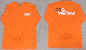 Crew Long Sleeve, Tee, orange, 100% cotton, Small