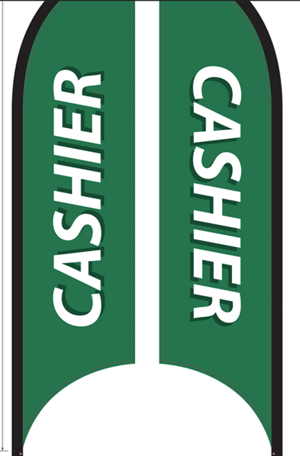 12ft Double Side Dye Bow Banner - Cashier - Feather Flags