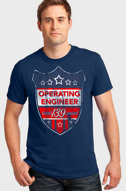 Operating Engineer Distressed Badge T-Shirt