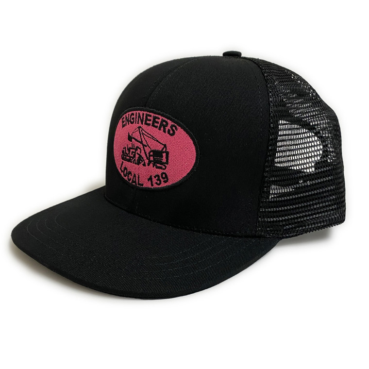 Local 139 Pink logo embroidered trucker hat