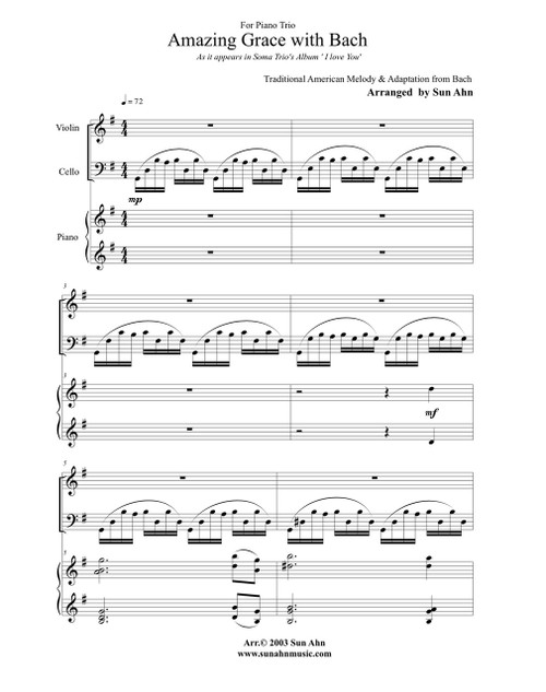 Amazing Grace with Bach For Piano Trio