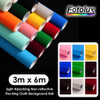 Fotolux 3m x 6m Light Absorbing Non-reflective Velvet Flocking Cloth Background Roll with 3m long stainless steel hollow tube