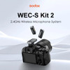 Godox WEC-S KIT2 (2 TX+1 RX) 2.4GHz  Wireless Microphone System with Charging Case for Sony Cameras and Mobile 
