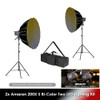 Aputure 2x Amaran 200X S 200W Bi-Color AC Power COB Compact Two LED Lighting Kit 