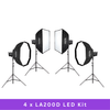 Godox 4x LA200D Litemons Four LED Video Lighting Kit (5600K)