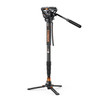 Coman DX327CQ6 1.7m Carbon Fiber Video Fluid Head Monopod with Leg for Manfrotto / DJI RS2 RS3RS4 (Max Load 10kg)