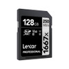  Lexar 128GB 1667x V60 4K Professional SILVER Series SDXC UHS-II SD Memory Card