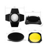 Fotolux BD-04 Barn Door + Colour Gels + Honeycomb Grid Set for 7" Reflector