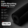  Fotolux 1.5m x 2m Black Thick Light Absorbing Non-reflective Background Flocking Cloth (Roll) 