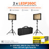 Godox 2x LEDP260C 30W Bi-Color Ultra-Thin Video LED Soft Light Panel Kit