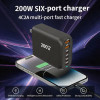 Fotolux WC-PD200 200W GaN 3 6-Port USB-C PD & QC 3.0 USB-A Fast Charger (AU Plug)