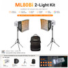 Godox 2x ML80Bi Bi-Color Portable LED Video Two Light Kit (with ML-BA 6600mAh Battery) 