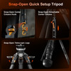 COMAN T1S 1.6m Snap-Open Carbon Fiber Tripod with Bowl Head (Max Load 20kg)