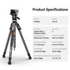 Coman T1SV5 1.75m Snap-Open Carbon Fiber Tripod with Fluid Bowl Head (Max Load 10kg)
