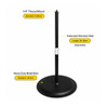 Fotolux Y23 23.5cm Round Metal Table Stand Base with 24-35cm Extension Rod & 1/4" Screw