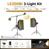 Godox 3 x LE200Bi 220W Bi-Color COB LED Light Kit - Black Version