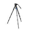 Leofoto LVM-324C+BV-10L Carbon Fiber 4-section Flip Lock Video Tripod with Fluid Head &  Leveling Base - 75mm Bowl