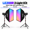 Godox 2 x Litemons LE200R 230W RGB COB LED Light with Studio Softboxes Kit - Black 