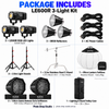 Godox 3 x Litemons LE600R 635W RGB COB LED Light with EazyFlow Octa Softboxes Kit - Black