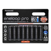 Panasonic eneloop PRO AA Rechargable Batteries 2550mAh (Black , 8 pack )